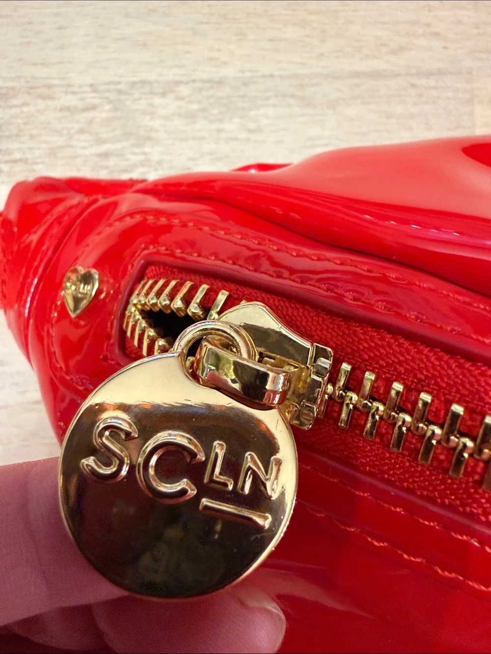 New - Stoney Clover Jumbo Red Patent Crossbody Belt Bag